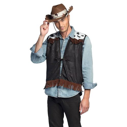 Veste Western Noire Homme, Taille Unique
