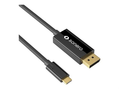 Sonero - Câble DisplayPort - USB-C (M) pour DisplayPort (M) - DisplayPort 1.3 - 1.5 m - support 4K - noir