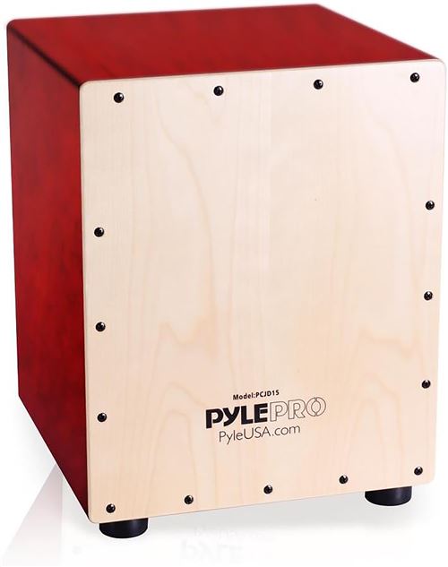Cajón Acoustique en bois - Pyle - Marron - 30,5 x 30,5 x 38 cm - Idéal pour tous les âges