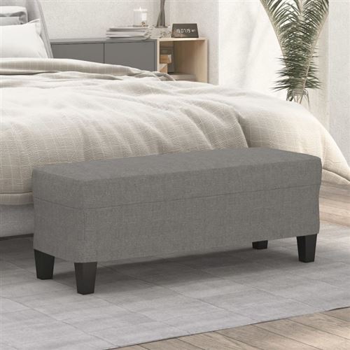 vidaXL - Banc - Tissu - Gris - 100x35x41 cm - Image 2