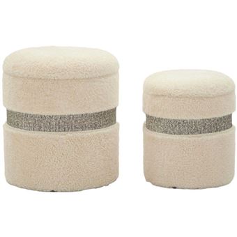 Pouf avec rangement intégré Saint-Moritz (Set de 2) crème - 1