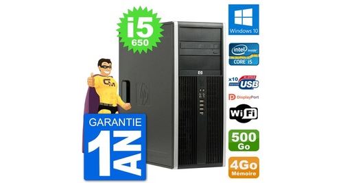 Pc tour hp 8100 elite intel core i5-650 ram 4go disque dur 500go windows 10 wifi