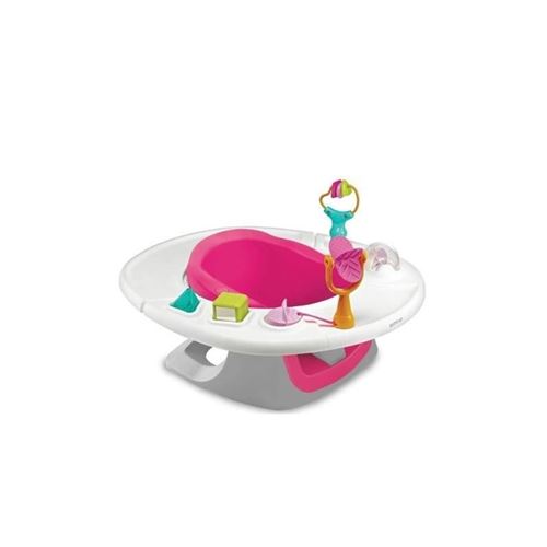 Rehausseur superseat bébé 4en1 - Activités, plateau amovible, positionneur de siège réglable - Rose