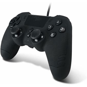 Steelplay Slimpack - Manette filaire (câble de 3m), Compatible PS4/PS3/PC, Double Retour de Vibration, 4 palettes arrière programmables, Ergonomique et Confortable - Noir