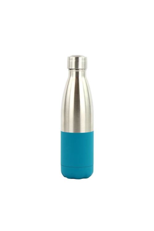 YOKO DESIGN Bouteille isotherme Duo - Bleu canard et inox - 500 ml