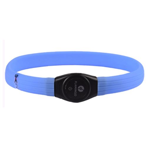 Collier Jumbo de 35 à 64 cm. visio light LED. couleur bleu - Flamingo Pet Products - FL-519765