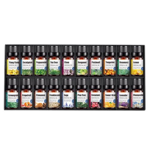 Huile essentielle essentielle d'aromathérapie naturelle 100% pure 10ml 20 bouteilles coffret cadeau - Multicolore