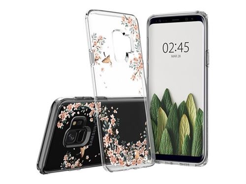 Spigen Liquid Crystal Blossom - Achterzijde behuizing voor mobiele telefoon - thermoplastic polyurethaan (TPU) - natuur - voor Samsung Galaxy S9