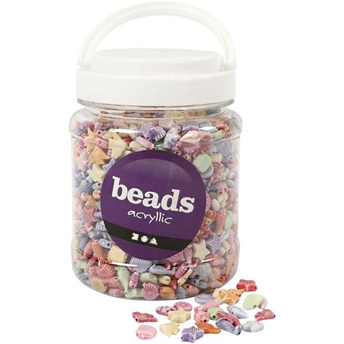 CREOTIME PERLES 1600 PIÈCES ACRYLIQUE MULTICOLORE