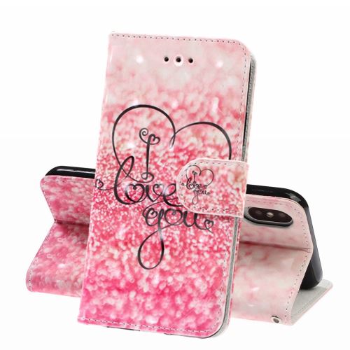 Etui en PU je t'aime pour votre Apple iPhone X/XS