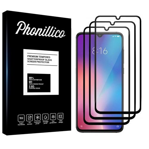 Verre Trempe pour Xiaomi MI 9 SE [Pack 3] Film Transparent Bord Noir Vitre Protection Ecran Phonillico®