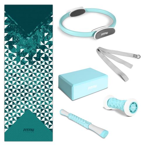 FITFIU - Pack 6 accessoires KITWELL-601 BLUE pour le yoga et le pilates