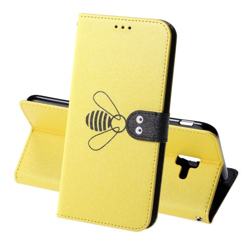 Etui en PU abeille soie jaune pour votre Samsung Galaxy J6 Plus