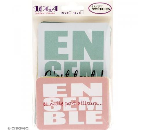 Cartes pour project life Toga - Thème Ensemble / En famille - 60 cartes assorties