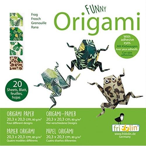Fridolin origami Grenouille pliante 20 x 20 cm 20 pièces multicolore