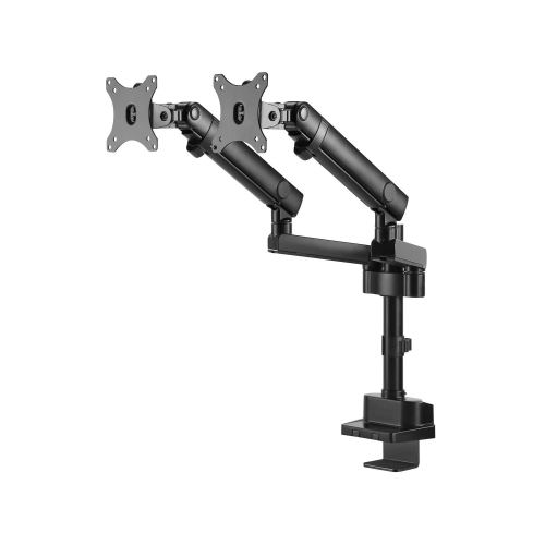 V7 Support Double écrans Pro Touch Adjust - Supports d'écrans Plats pour Bureau (Pince/Boulon, 16 kg, 43,2 cm (17), 81,3 cm (32), 100 x 100 mm, Noir)