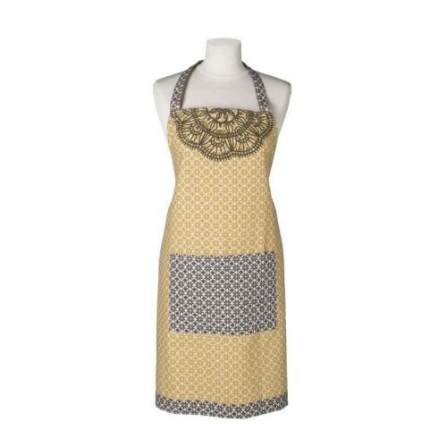 DEKOANDCO Tablier Dentelle - Grande poche - Imprimé safran