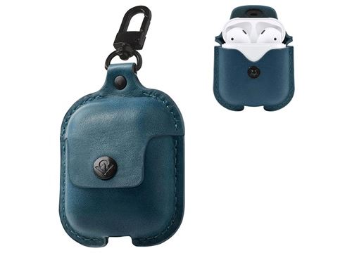 Étui Apple AirPods / AirPods 2 en Cuir Twelve South AirSnap - Bleu