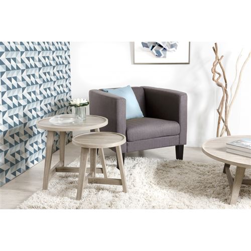 Set de 2 guéridons pieds bois