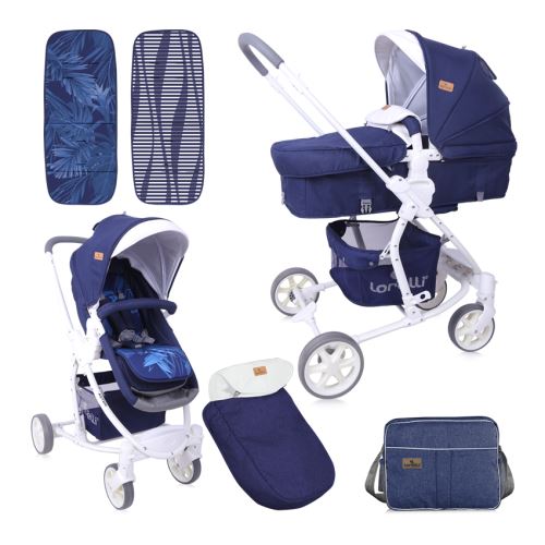 Poussette citadine / canne avec couvre-jambes ASTER Bleu foncé Lorelli
