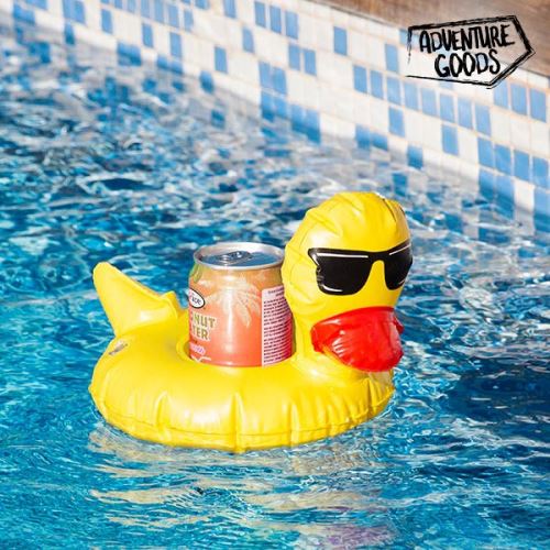 Support Gonflable pour canettes Canard - Bouée pour boisson piscine et mer