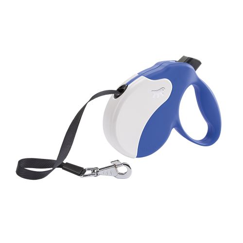 Meilleurs prix pour Laisse rétractable pour chiens AMIGO TAPE MEDIUM, sangle rétractable, 5 mètres, max 25 kg, Bleu