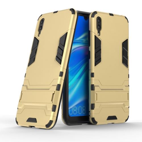 Coque en TPU cool guard kickstand hybride or pour votre Huawei Enjoy 9/Y7 Pro (2019)
