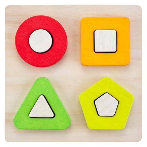 Puzzle en bois de logique encastrement de formes géométriques