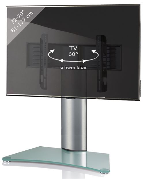 VCM Support TV Table, Stand Windoxa Maxi, Verre givré