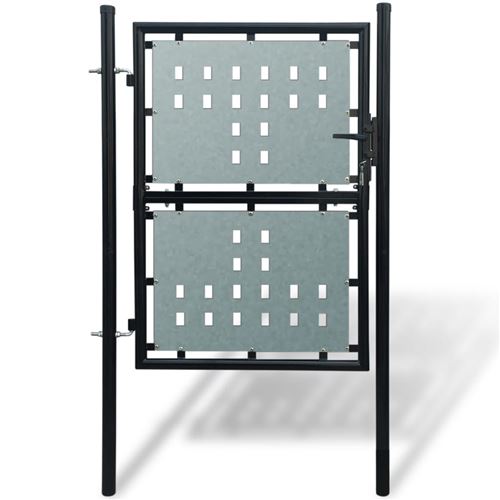 VidaXL Portail simple de clôture Noir 100x250 cm