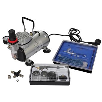 vidaXL Kit de Compresseur d'Aérographe à Piston 2 Pistolets Peinture - 1