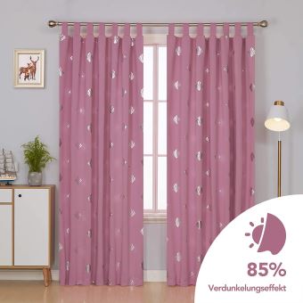 Deconovo Lot De 2 Rideaux Occultants Thermique Avec Motif Rideau Salon Design Moderne Rideaux Chambre Adulte A Pattes 140x245cm Rose Achat Prix Fnac