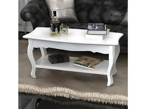 VIDAXL - Table basse - 2 niveaux - Blanc - Image 2
