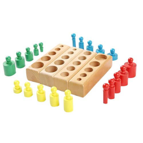 Famille Montessori Cylindre Prise En Bois Pack D'Apprentissage Éducation Jouet BT847