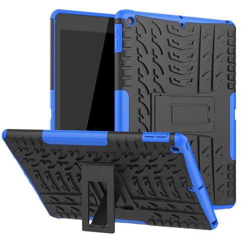 Coque en TPU hybride antidérapant avec béquille bleu pour votre Apple iPad 10.2 (2019)