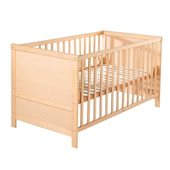 Lit Bebe Evolutif En Bois Hetre Naturel Reglable En Hauteur Roba 70x140 Lit Pour Enfant Achat Prix Fnac