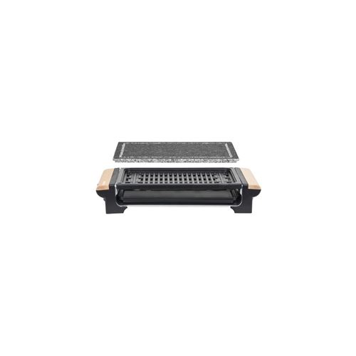 H.KoeNIG - RP320 - Grill 2 en 1 - Fonction pierre a cuire et fonction grill - 37 x 23 cm - Poignées en bois - 1300 W