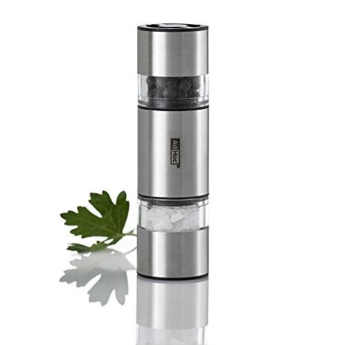 Adhoc mp12 - moulin combiné duomill mini pour sel et poivre mécanisme en céramique acier inoxydable et acrylique 11 cm ø 3 2 cm