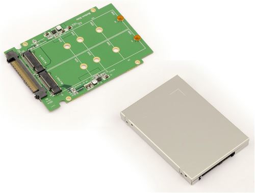 Adaptateur pour 2 SSD M2 (SATA B Key ou B+M Key) vers SATA EXPRESS (SATAe) Avec boitier aluminium au format SATA 2.5
