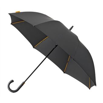 Parapluie Droit Homme Falcone Noir - 105 Cm, 16 Baleines Acier, Résistant Au Vent - Poignée Bois, Classique Et Solide