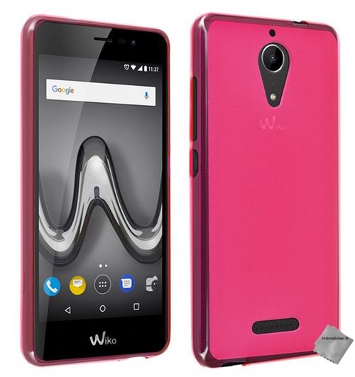 Housse etui coque pochette silicone gel fine pour Wiko Tommy 2 Plus avec verre trempe - ROSE