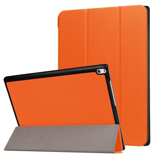 Etui en PU stand en trois volets orange pour votre Lenovo Tab 4 10 Plus