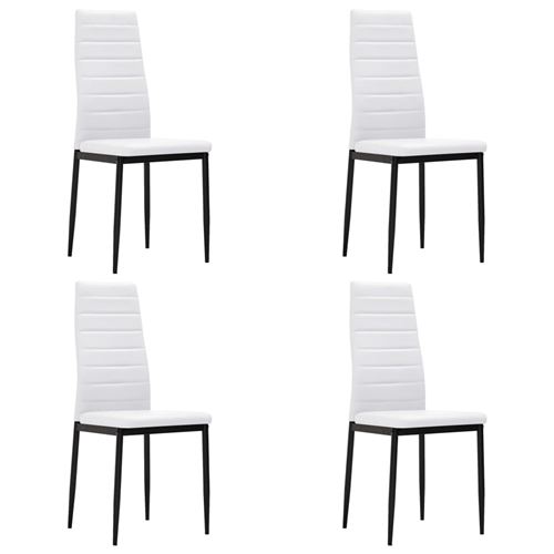 vidaXL Chaise de salle à manger 4 pcs Design fin Blanc