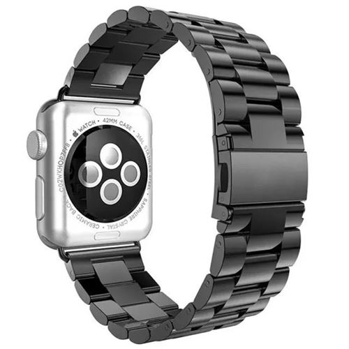 Bracelet en métal couleur noir pour votre Apple Watch Series 3/2/1 42mm