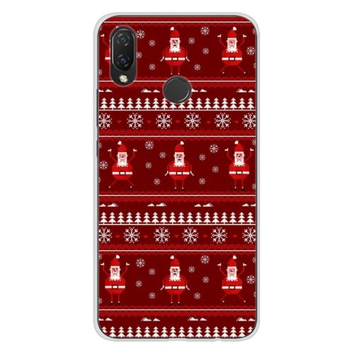 Coque en silicone imprimée compatible Huawei P Smart Plus NO Pull de Noël Santa