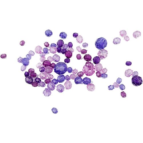 Creotime perles à facettes mélange violet 45 g