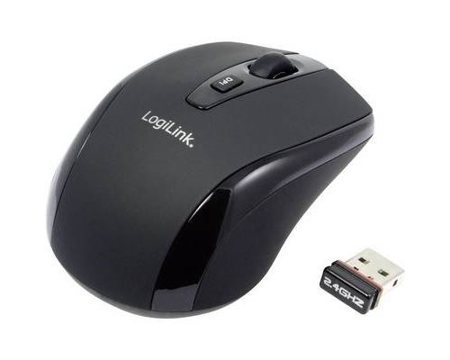 LogiLink Maus Optical Wireless 2.4 GHz Mini - Souris - optique - 3 boutons - sans fil - 2.4 GHz - récepteur sans fil USB - noir