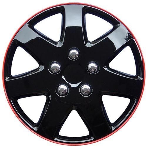 AutoStyle capuchons de moyeu Michigan 14 pouces ABS noir / rouge lot de 4