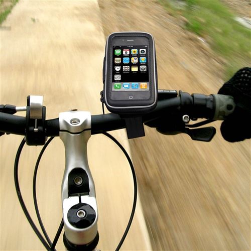Support Vélo pour Smartphone avec Coque Intégrale Étanche, Fixation Guidon,  Casr - Français
