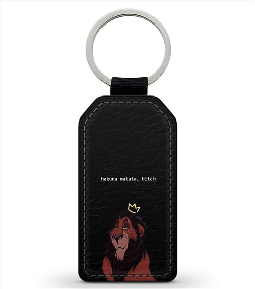 Porte-Cles Fifrelin Noir Simili Cuir Hakuna Matata Bitch The Lion King Disney